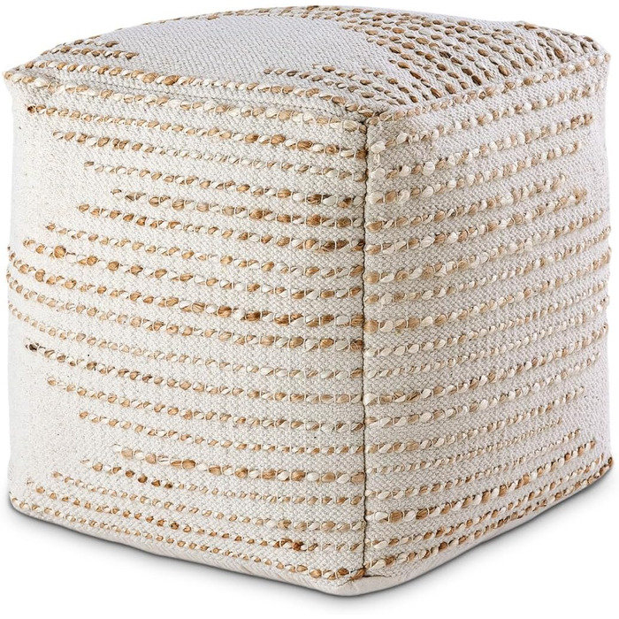 Джутовий пуф/підлогова подушка, круглий/квадратний, декоративний табурет/підніжка, колір квадратний, 45x45x45