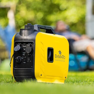Інверторний генератор BAMATO BGE-2000I 2000 Вт Інверторна технологія 64,1 дБ(A) Дві розетки змінного струму 230 В та два USB-порти для швидкої зарядки 2,1 А