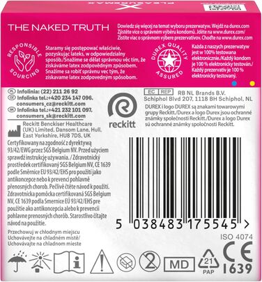 Презервативи Durex Pleasuremax Rippled з кільцями та ґудзиками, 3 шт. и, без запаху, гумові