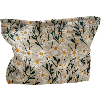 Дорожня косметичка Пасторальна квіткова косметичка Портативна туалетна сумка Універсальна маленька косметичка на блискавці для жін