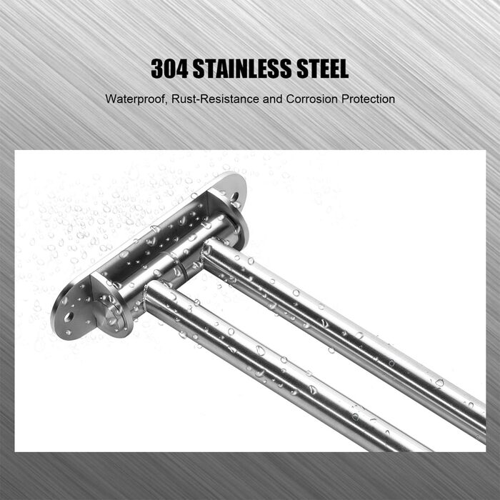 Поворот на 180 з нержавіючої сталі рушникосушка подвійні руки поворотний кронштейн 40 см для ванної кімнати V2A з нержавіючої стал