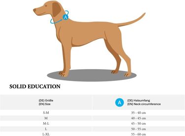 Дресувальний нашийник HUNTER SOLID EDUCATION, колір чорний, особливо міцна шкіра, ручне плетіння, з обмежувальним кільцем, виготовлено в Німеччині, розмір M-L чорний