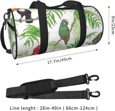 Дорожня сумка-циліндр Папуги та тропіки, спортивна сумка для чоловіків і жінок, сумка-мішок