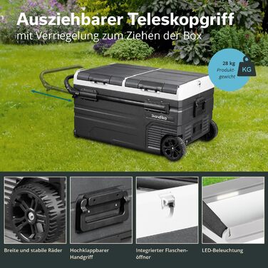 Морозильна камера Skandika для автомобіля від 35 до 55 л 10 до -20 C компресорна холодильна камера з перегородкою, безшумна, екоре