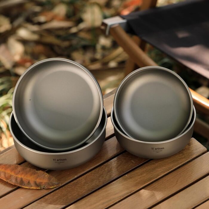 Титанова чаша DAZZLEEX Ta3709, титанова тарілка для кемпінгу та походів, 0,5 мм (750 мл)