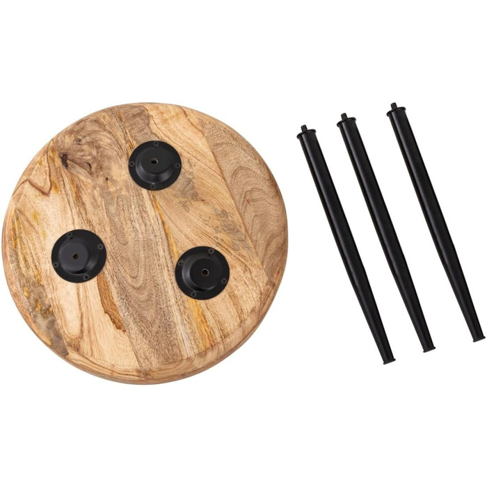 Круглий дерев&39яний журнальний столик, журнальний столик, стіл для вітальні, металеві ніжки, стільниця з масиву дерева, розмір діаметр 40 см - висота 40 см