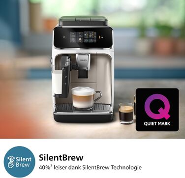 Кавомашина PHILIPS LatteGo серії 2300, біла, 4 види кавових напоїв, білий/хром