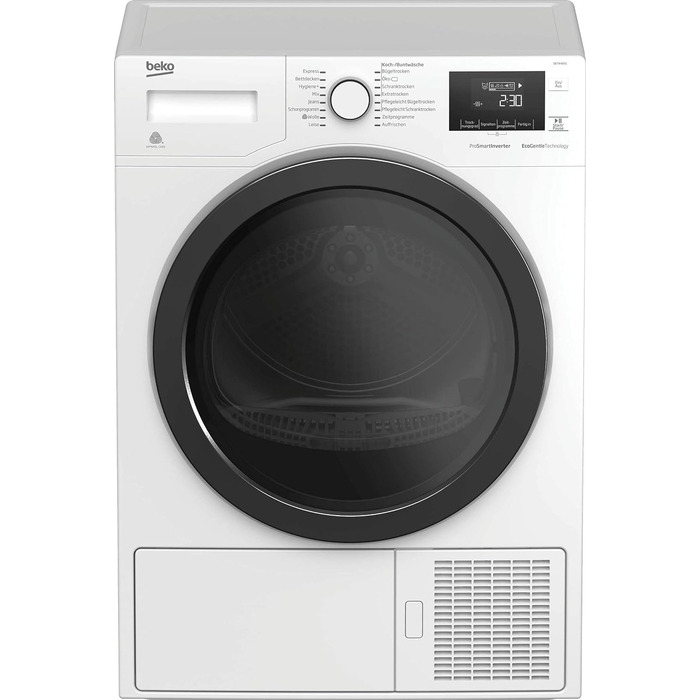 Сушильна машина Beko B3T42240S b300 до 7 кг, клас енергоспоживання A, з тепловим насосом підходить для алергіків, 14 програм,  дизайн преміум-класу, білий