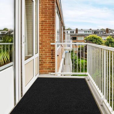 Килимова доріжка Koloko для використання всередині/зовнішнього використання, нековзка, нестандартний розмір, підлогова доріжка з гумовою основою, для коридору, входу, балкону, патіо, кухні, чорна 2&39 x 8&39 (Доріжка)