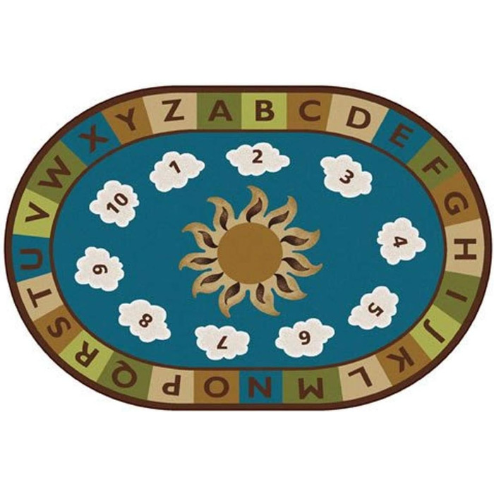 Дитячий килимок Sunny Day Play and Learn Розмір килимка овальний 6 x 9'
