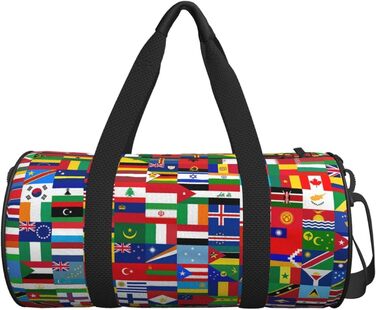 Спортивна сумка з прапорами країн світу, для фітнесу, подорожей та багажу. Велика дорожня сумка на вихідні для жінок та чоловіків.
