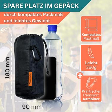 Бавовняний підклад для спального мішка - Ультралегкий та ультратонкий підклад для спального мішка без підкладки - Дорожній спальний мішок, невеликий розмір у пакувальному місці, підкладка з кишенею для подушки - Компактний та маленький, сірий бавовняний