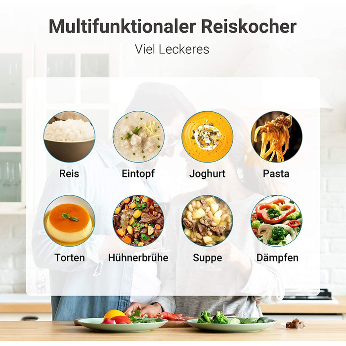 Рисоварка Midea з функцією пароварки та підтримання тепла, 5 л, антипригарне покриття, мірний стакан, 2 ложки для рису, рис не при