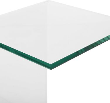 Журнальний столик Beliani, скло, прозорий, C-подібна форма, 40x61 см, сучасний, простий, Lourdes