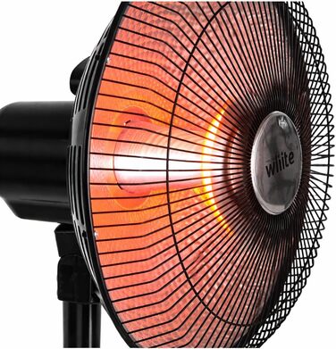 Білий електричний галогенний обігрівач з низькою енергоефективністю, вентилятор для ванної кімнати з параболічною структурою та вуглецевим філаментом (Platana) Piantana