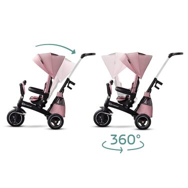 Триколісний велосипед EASYTWIST, дитячий триколісний велосипед, беговел, з аксесуарами, вікно на даху, ремені безпеки, поворот на