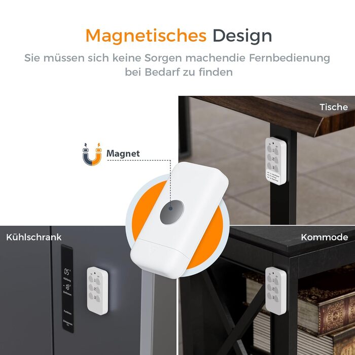 Бездротові розетки TESSAN з комплектом дистанційного керування, 3 розетки з 1 ручним передавачем, діапазон 30,5M, вилки з дистанційним керуванням для інтер&39єру, побутової техніки та світильників, 2300W, білі