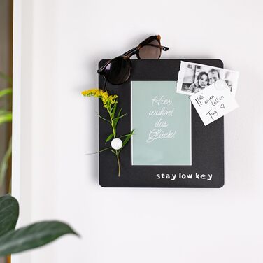 Ключниця HMF 1050-02 з фоторамкою, 5 гачків, 22,0 x 20,0 x 5,0 см, чорна