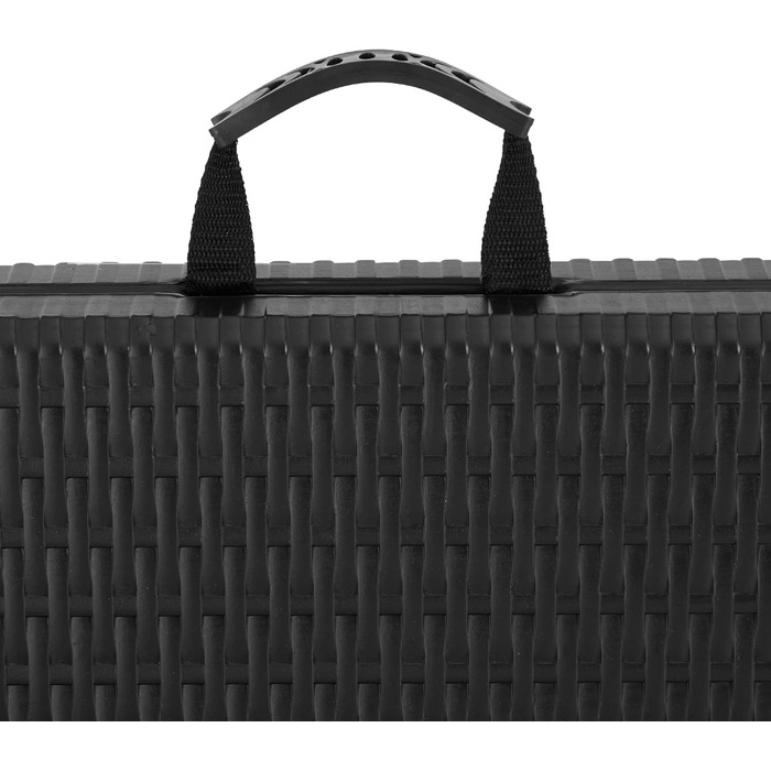 Комплект садових меблів tectake з 3 предметів, складаний кемпінговий стіл з 2 пивними лавками, балконні меблі, комплект садових або патіо столів, комплект пивного намету, з ручками для перенесення, довжина 180 см (чорний) Чорний (імітація ротанга)