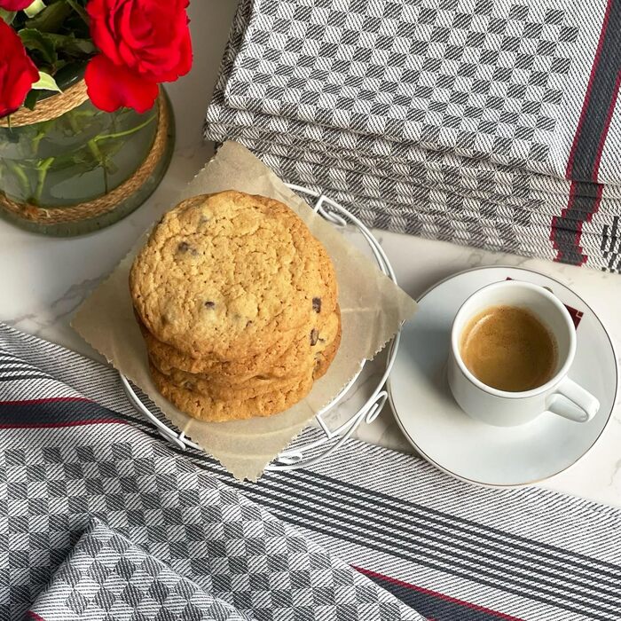 Набір з 10 чайних рушників, 50x100 см, бавовна, сірий в клітинку 50 x 100 см антрацит