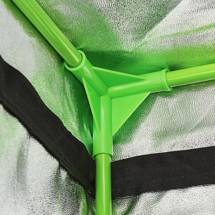 Розплідник для рослин Relaxdays Growzelt, 120x60x60 см, з відбиваючою внутрішньою плівкою, світлонепроникний, для вирощування в приміщенні, чорний/зелений