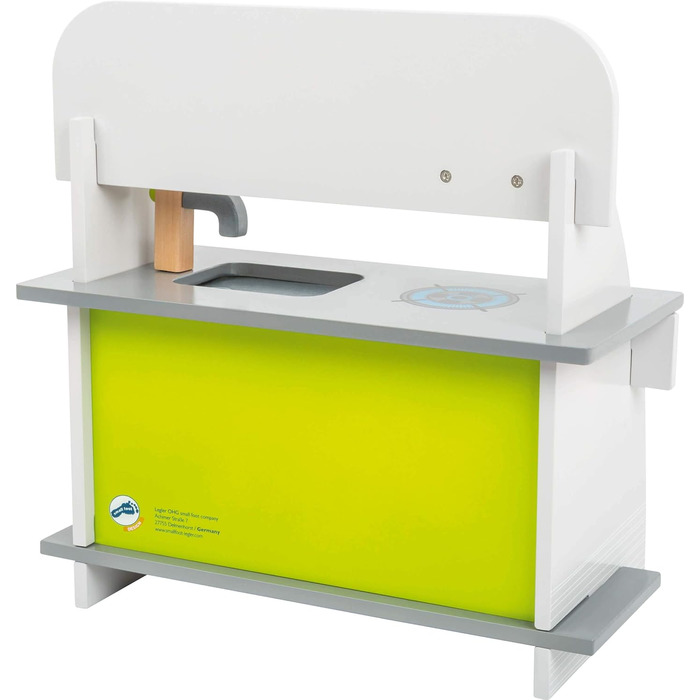 Маленька дитяча кухня Компакт з дерева, з духовкою, ручками, каструлею, сковорідкою та кухонним помічником, від 3 років, 11158, 36