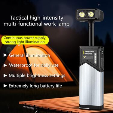 Портативні телескопічні ліхтарі, 500 лм, висока яскравість, обертання на 180, IP44, 5 для екстрених випадків у поході, портативний телескопічний робочий ліхтар, 2