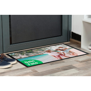 Персоналізований фотокилимок для дверей 50x35 см з вашим власним зображенням, логотипом або дизайном - надзвичайно тонкий декоративний килимок для дверей - нековзка основа та велюрова поверхня - декоративний килимок для коридору та дому - подарунок на нов