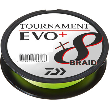 Волосінь Daiwa Tournament X8 Braid EVO 0.16mm 135m Chartreuse плетена