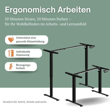 Електричний каркас столу Planetmbel з регульованою висотою та функцією пам&39яті, вантажопідйомність до 80 кг, чорний