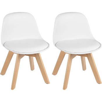 Набір з 2 дитячих стільців на дерев'яних ніжках, стілець для дітей, висота сидіння 33 см, міцні дитячі стільці зі спинкою для дитя