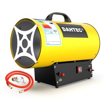 Портативний газовий обігрівач 30 кВт, газовий будівельний обігрівач, потік повітря 1000 м/год, газовий/електричний вентилятор-обігрівач для будівельних майданчиків та гаражів, 30 кВт, жовтий