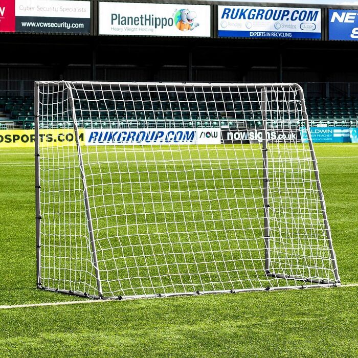 Футбольні ворота FORZA Steel42 Надзвичайно міцні сталеві ворота 6 розмірів Стандартний розмір, стійкі до атмосферних впливів, портативні з опорними кілками та додатковим комплектом для відскоку. Тільки ворота 2,4 м x 1,8 м