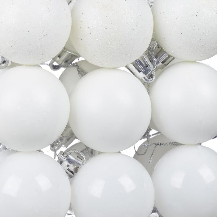 Різдвяні кульки набір з 50 шт білі Relaxdays