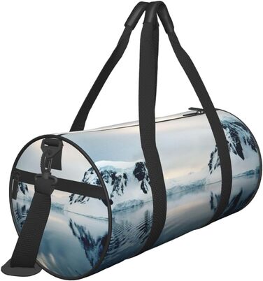 Спортивна сумка, дорожня сумка, принт Антарктичний півострів, чорна, універсальний розмір, сумка на ніч