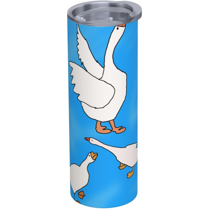 Кухоль з прямою трубочкою, 590 мл, білий гусячий будиночок, дорожній кухоль з принтом, підходить для кемпінгу, офісу та дому