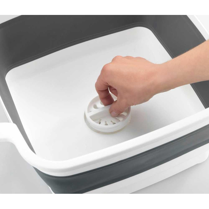 Висувна миска Cao 9 літрів для дорослих унісекс сіро-біла 30,5 x 30 см - В 20 см (розкрита) - В 7 см (складена)