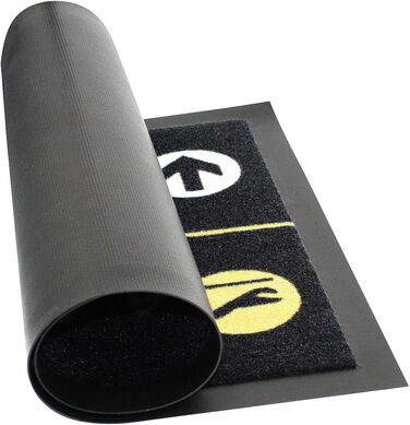 Килимок для дверей крупним планом - Прибуття/Виїзд - Килимок, що прається (40 x 60 см) - Чорно-жовтий