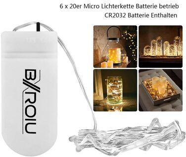 Мікро світлодіодних гірлянд з батарейкою CR2032 на сріблястому дроті довжиною 2 метри для вечірки, саду, Різдва, Хеллоуїна, весілл