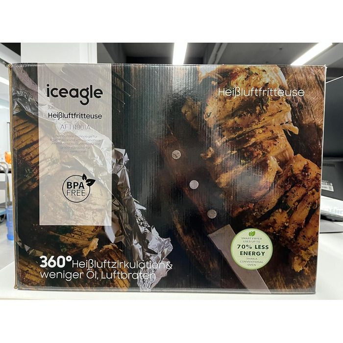 Двокамерна фритюрниця iceagle 11 л - XXL фритюрниця з 2 відділеннями Двозонна фритюрниця, 6 функцій приготування, сенсорний екран, книга рецептів, здорові страви для великої родини Подвійний кошик 11 л