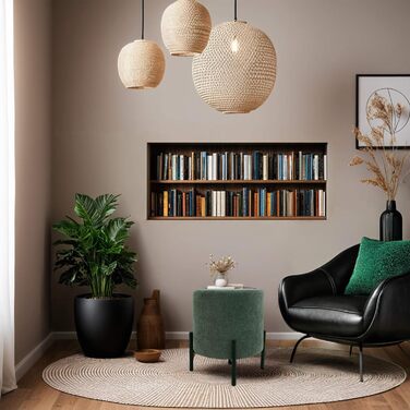 Сучасний табурет, низький пуф-підніжка, темно-зелений, поліестерова тканина, сталь, м&39який, круглий, для вітальні - Розміри ВxШxГ 43,5 x 38 x 38 см - Арт. RE7060