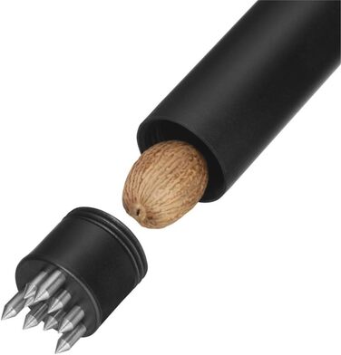 Мускатний млин 16,5 см, млин для мускатного горіха з відсіком для зберігання, нержавіюча сталь Cromargan, пластик одинарний