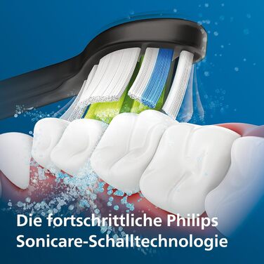 Електрична зубна щітка Philips Sonicare ProtectiveClean 4300 - звукова зубна щітка з насадкою для щітки W2 Optimal White, дорожнім футляром і зарядною док-станцією, чорна (модель HX6800/87)