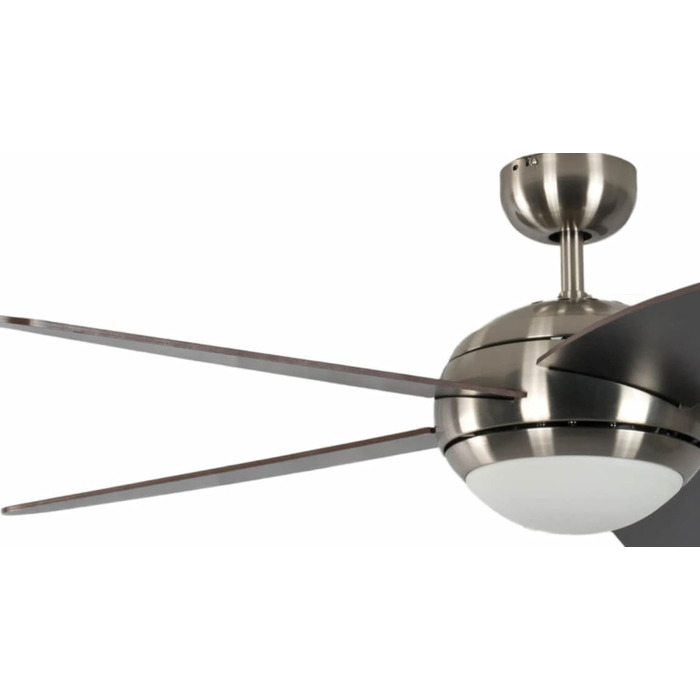 Стельовий вентилятор Pepeo з підсвічуванням і пультом Melton, корпус нікель, колір лопатей Wanaque / коричневий, 132 см, для приміщень до 25 м