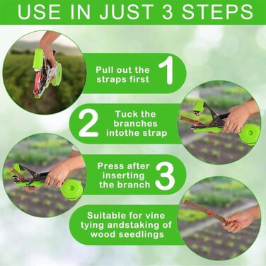 Машина для обв&39язування рослин, інструмент для обв&39язування рослин, пристрій для обв&39язування рослин з 10 000 цвяхів та 20 рулонами кольорової садової стрічки, машина для обв&39язування садів, інструмент для обв&39язування стрічкою для фруктів, дере