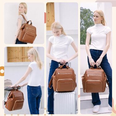 Рюкзак для підгузників, великий багатофункціональний шкіряний рюкзак для підгузників з великим портативним пеленальним рюкзаком, 2