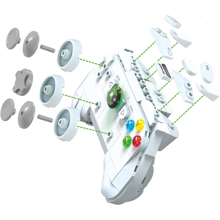 Будівельний набір для колекціонування, модель Xbox 360 для відновлення з 1342 деталями, контролером та світлодіодними ліхтарями, і
