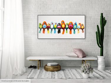 Картина на полотні ArtLoft 100 РУЧНИЙ РОЗПИС 120x60см Картина Друзі на все життя Папуга Барвисті Фотошпалери вітальня