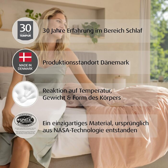 Дитяча подушка TEMPUR Original Junior, ергономічна подушка для підтримки шиї для дітей віком від 8 років, піна з ефектом пам'яті,