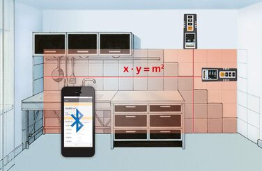 ЛАЗЕРЛАЙНЕР - DistanceMaster Compact Plus - Далекомір - Точне вимірювання довжини, площі та об'єму - Діапазон 40 м - Bluetooth - Захист на вулиці - Простий у використанні - Компактний